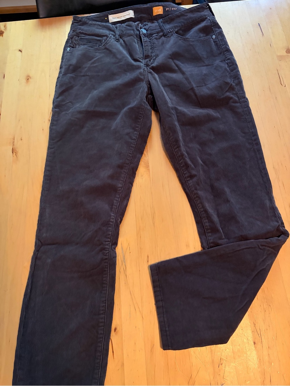 Pilcro and the Letterpress Corduroy Pants in Dark Gray